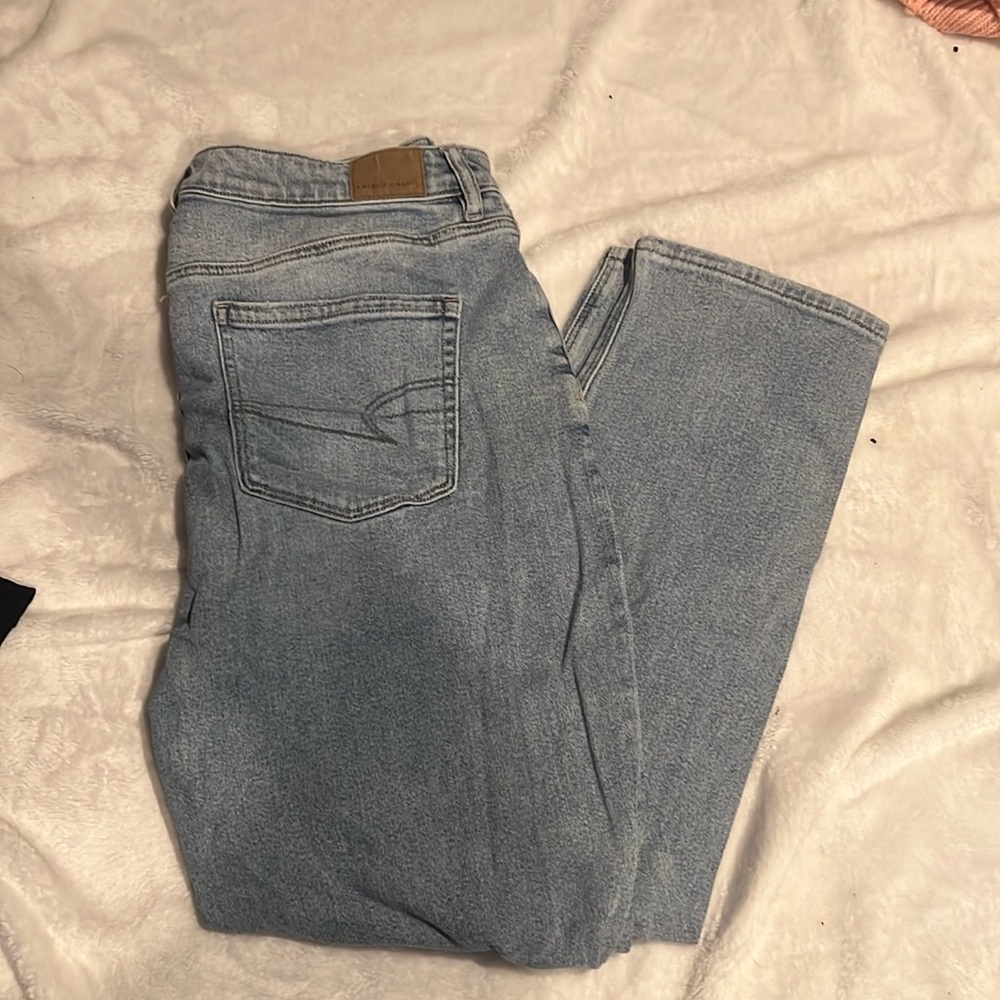 American Eagle Outfitters Light Blue Straight Leg Jeans